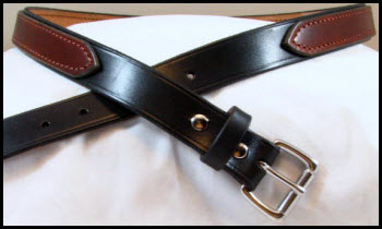 1 3/4 Heavy Duty Leather Work Gun Belt Stitched_2 Prong Buckle Amish  Handmade